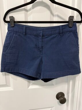 J. Crew Women's Navy High-Rise Cotton Shorts